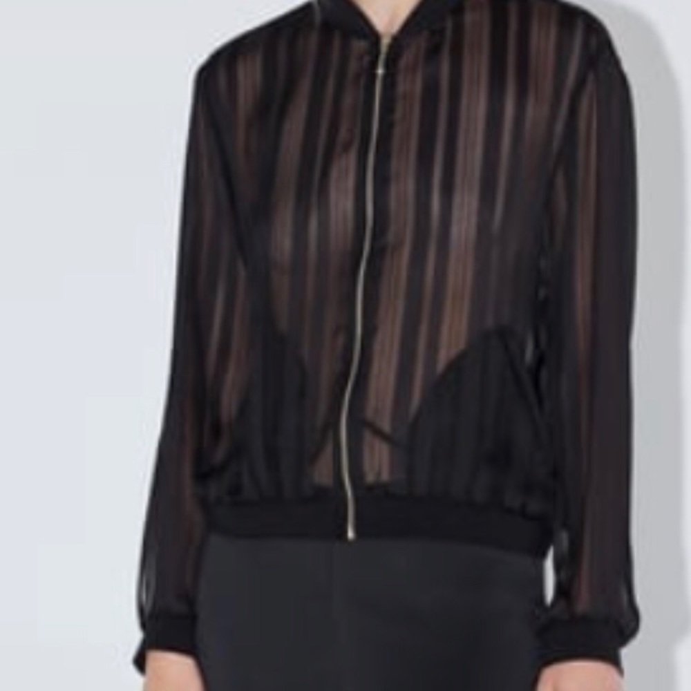 Sheer bomber jacket